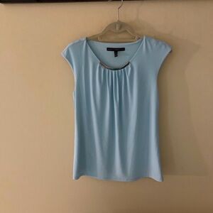 White House Black Market Sky Blue Lined Shell with Silver Size M